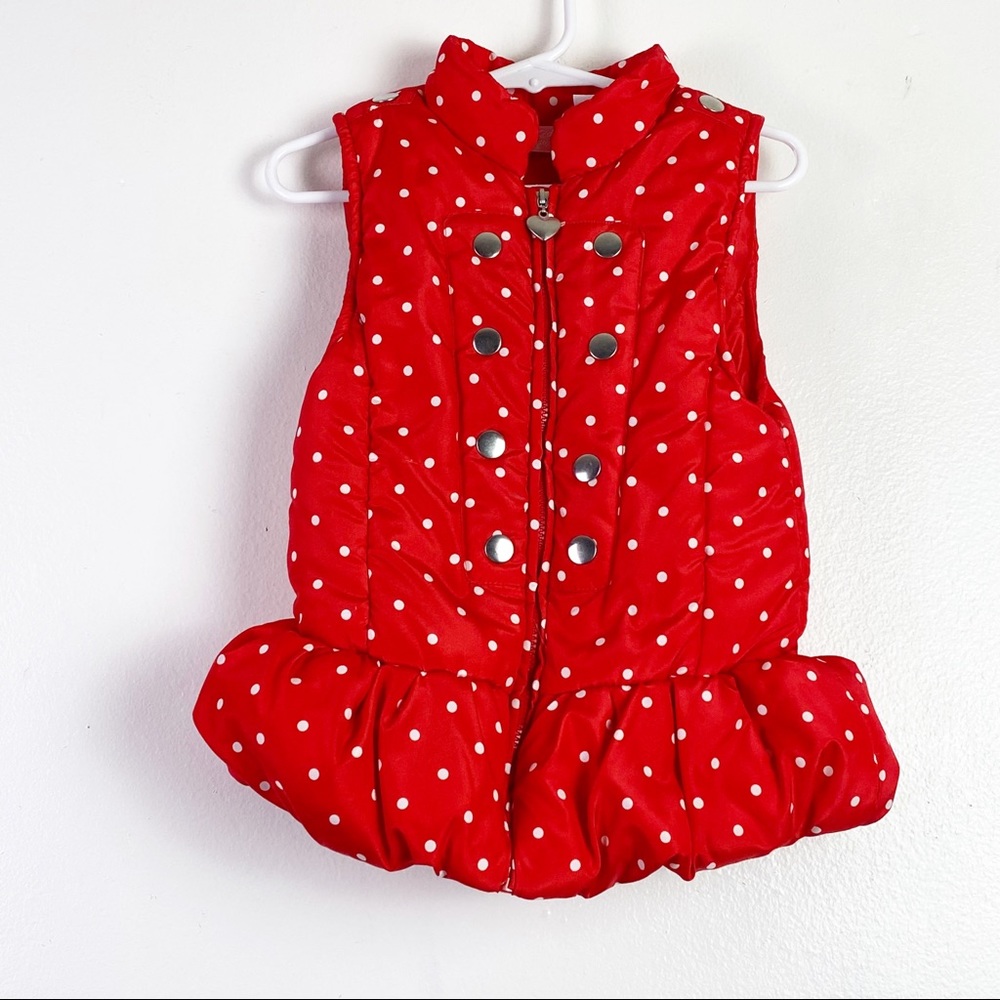 Kids Headquarters Puffer Polka Dot Red Vest Size Todler 5
